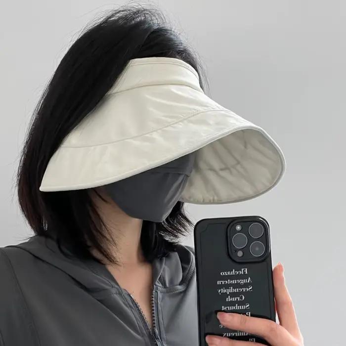 Chapeau d'été respirant à large bord, anti-UV, pliable, pour femme