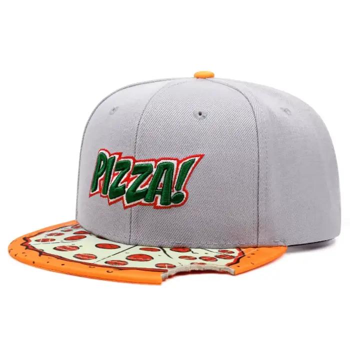 2025 Pizza broderie imprimé chapeau à bords plats hommes roman Hip Hop chapeau femmes Sports de plei