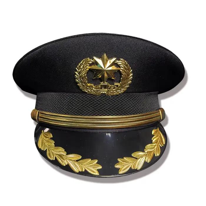 Chapeau militaire grande taille 61 cm pour homme, casquette d'officier allemand à large bord, chapea