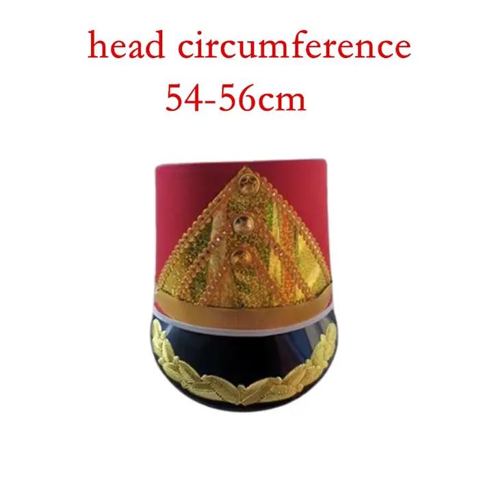 Chapeau de groupe de musique rouge pour enfants et adultes, cosplay militaire, vêtements de sauna, c