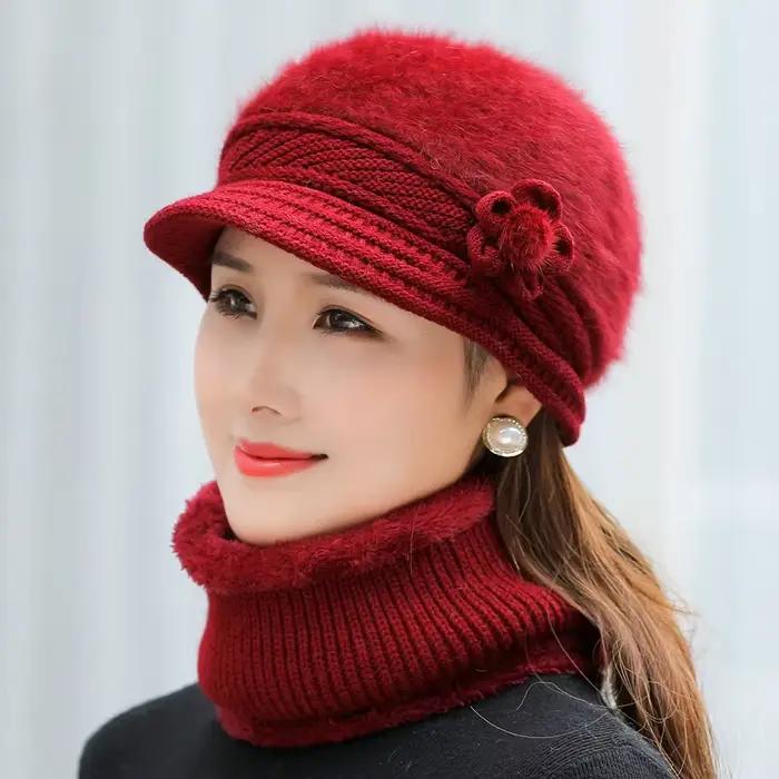Offre spéciale femmes chapeau d'hiver garder au chaud casquette en peluche fourrure doublé chapeau e