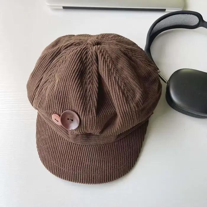 Casquettes à visière marron casquette de Baseball femmes peintre artiste chapeaux rétro béret en vel