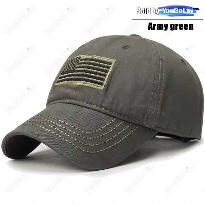Casquette de Baseball en coton brodé drapeau américain, capote réglable, chapeau de soleil, casquett