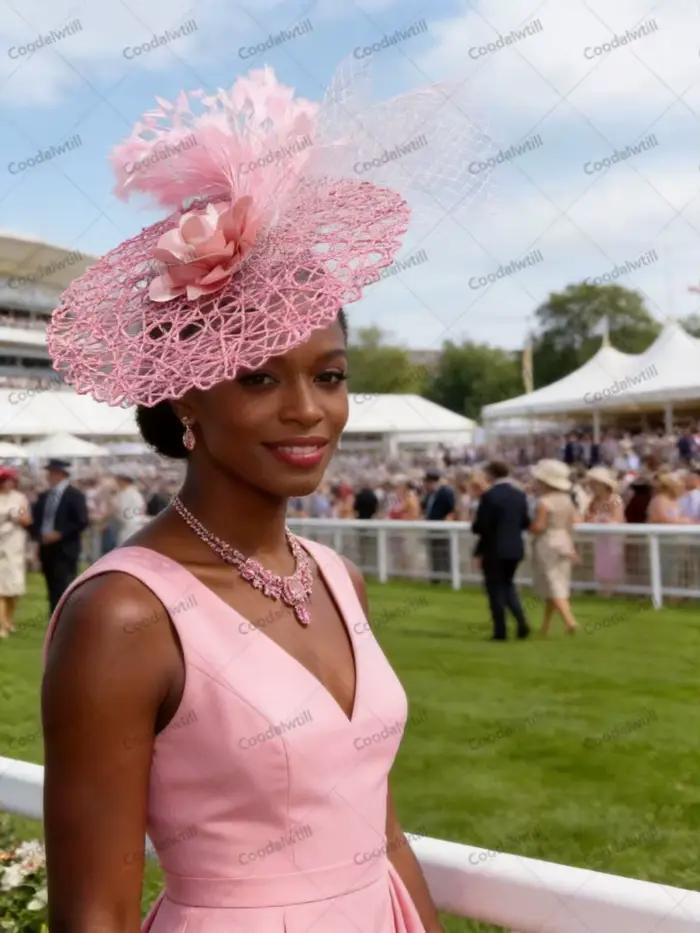 Chapeau Fascinator Rose Vif pour Mariage, Coiffe de Cocktail et de Course pour Femmes, Accessoire Ch