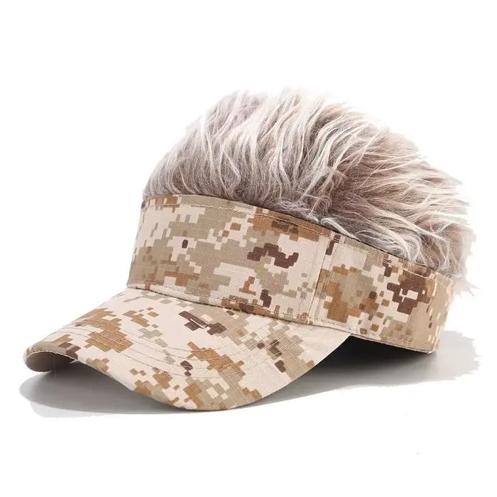 Casquette de Baseball de Camouflage, cheveux à pointes, perruque unisexe, fausses perruques, chapeau