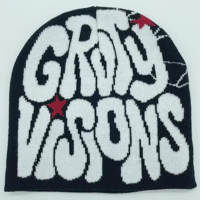 Chapeau en tricot pour hommes et femmes, casquette de crâne de rap hip-hop de rue Go avec tout