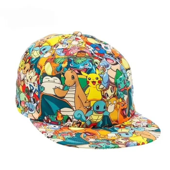 Casquette de baseball Pikachu, casquette à visière plate, personnage de dessin animé, style hip-hop,