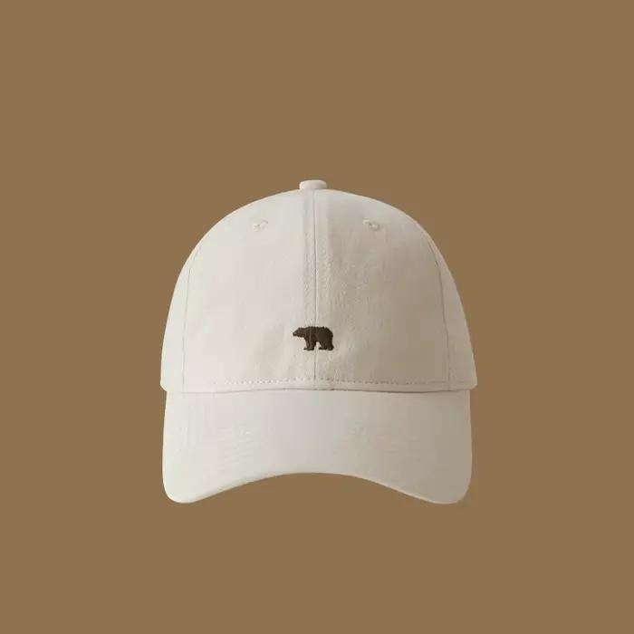 Chapeaux de baseball brodés d'ours polaire pour hommes et femmes, larges bords pour montrer le visag