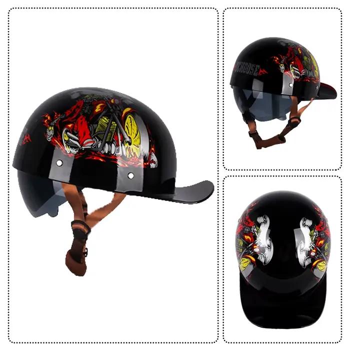 Casquettes d'opérabilité vintage personnalisées pour hommes et femmes, casques de moto CÔTÉ cinelle,