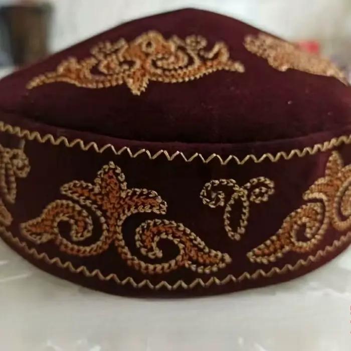 Casquettes de Style Kazakh pour femmes et hommes, chapeaux de fête de danse sur scène, mode noir ble