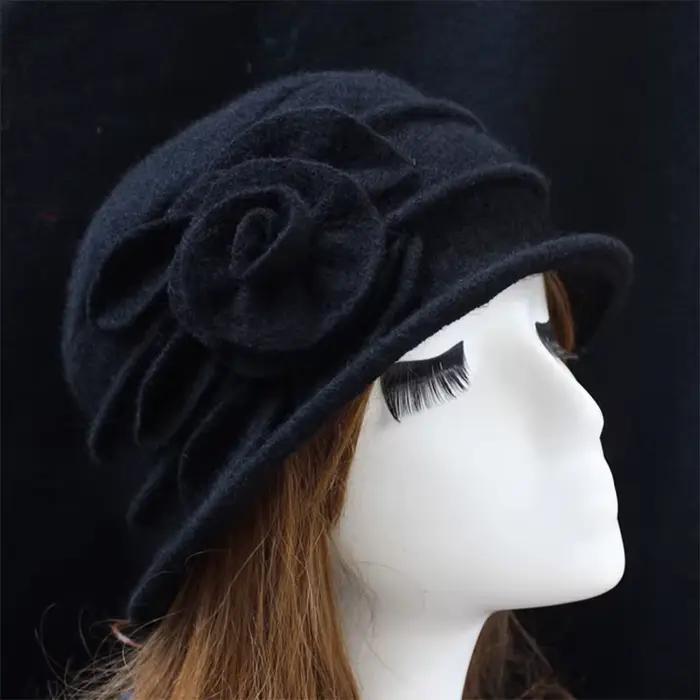 Nouveau moyen âge dames laine chapeau maman chapeau béret automne hiver chaud femmes Vintage élégant