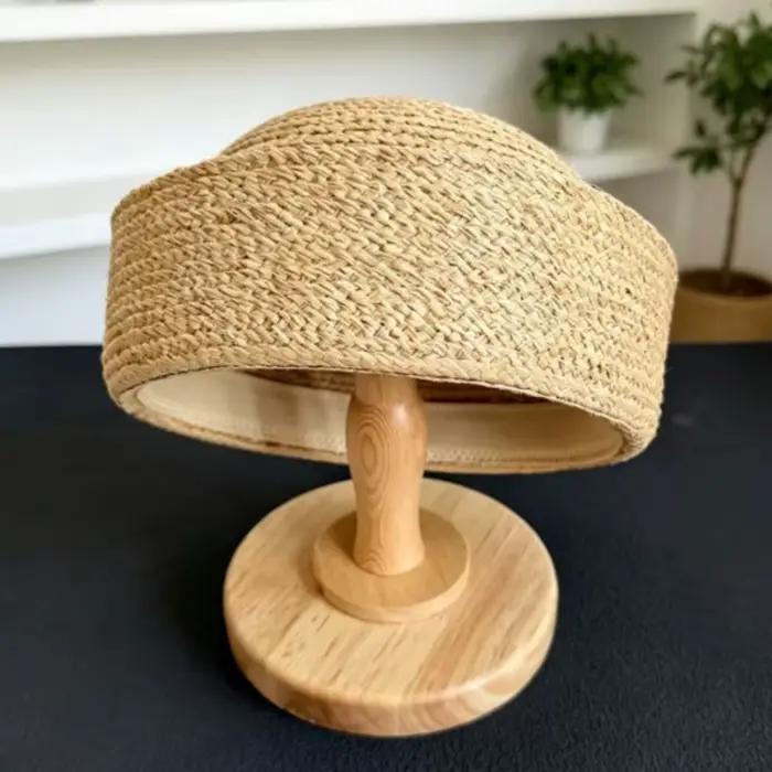 Chapeau de soleil marin 100% raphia pour femme, chapeau de créateur pour mariage et fête, béret en p