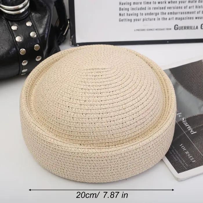 Nouveau Chapeau de Soleil d'Été pour Femme, Style Britannique Rétro Artistique, en Paille de Papier 