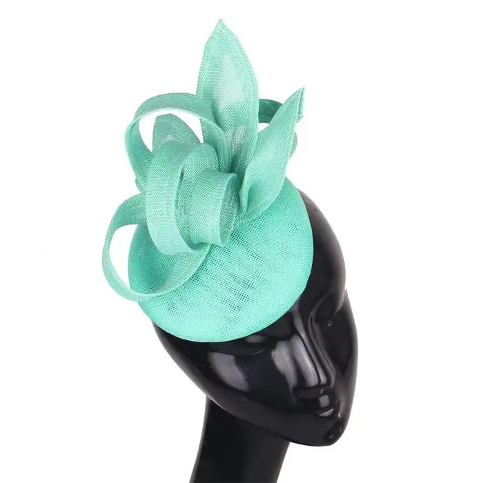 Chapeau fascinateur de mariage, Imitation Sinamay, pour fête, Cocktail, chapellerie avec pinces à ch