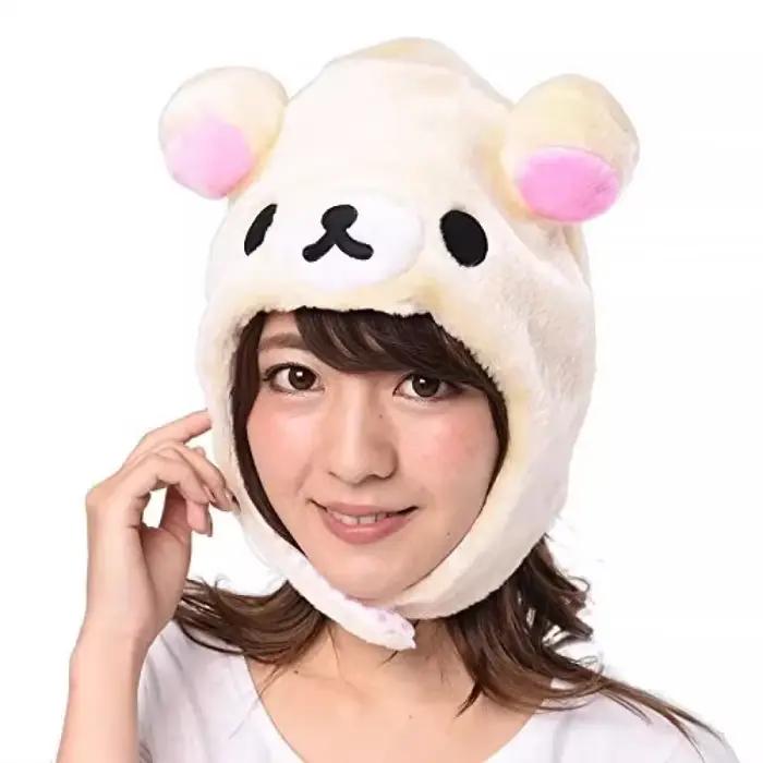 Rilakkuma Korilakkuma ours en peluche Ushanka chapeau Kawaii mignon chapeau d'hiver pour femmes fill