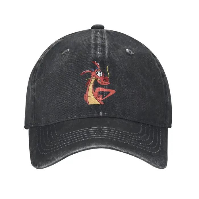 Casquette en jean délavé Mushu From Mulan, casquette de baseball décontractée, chapeau réglable, cas