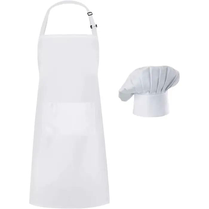 Ensemble de chapeaux de tablier de chef, chapeau de chef et poche de cuisine pour adultes avec chape