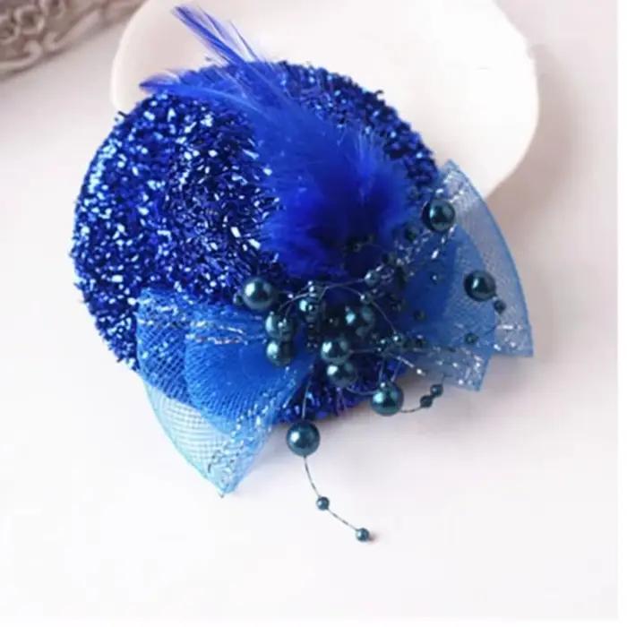 Chapeau Fascinator Scintillant pour Fille, Chapeau Haut de Forme en Maille pour Enfants, Pince à Che