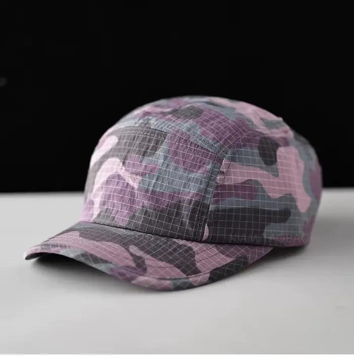 Casquette de Baseball Camouflage à 5 panneaux pour hommes et femmes, plaque lumineuse, à bord court,