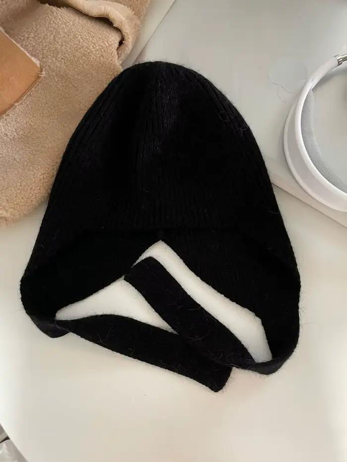 Chapeaux de Protection des oreilles tricotés pour femmes et hommes, bonnets chauds d'hiver, cagoule 
