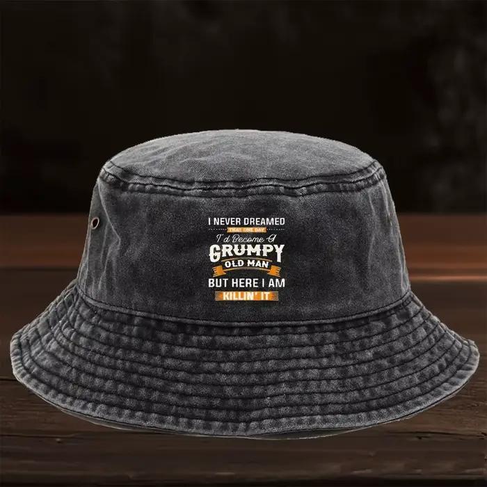 Casquette de papa à imprimé GRUMPY, édition limitée, en textile lavé avec un design de visage amusan