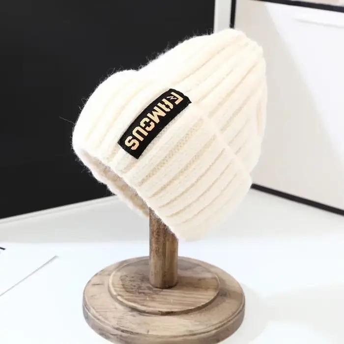Bonnet en tricot au Crochet doux pour hommes et femmes, Simple, tendance, unisexe, chaud, couleur un