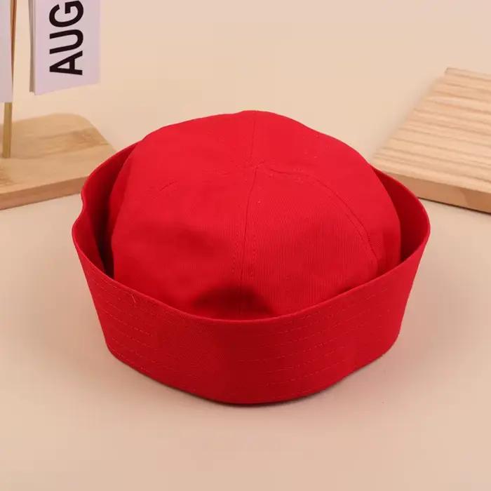 Chapeau de marin rayé coréen, joli bonnet dôme à bord rabattu, casquette polyvalente, chapeaux franç