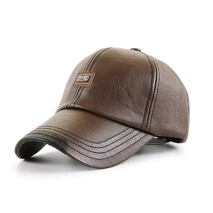 Casquette de Baseball décontractée pour hommes, chapeau à la mode, fin, en velours, en cuir, nouvell