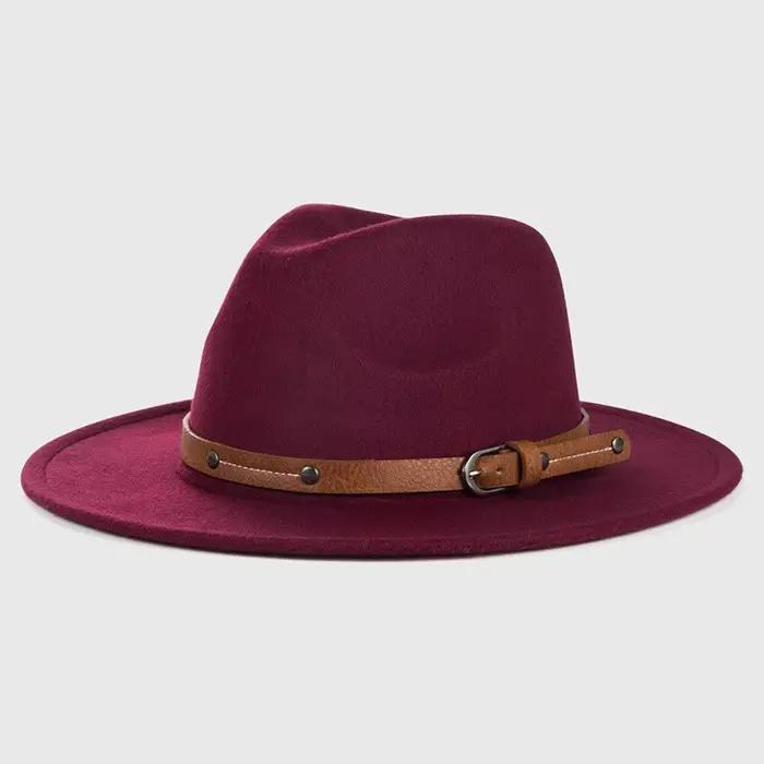 Chapeau Fedora en laine pour femmes et hommes, mode hiver automne, chapeaux de Jazz d'église Viking 