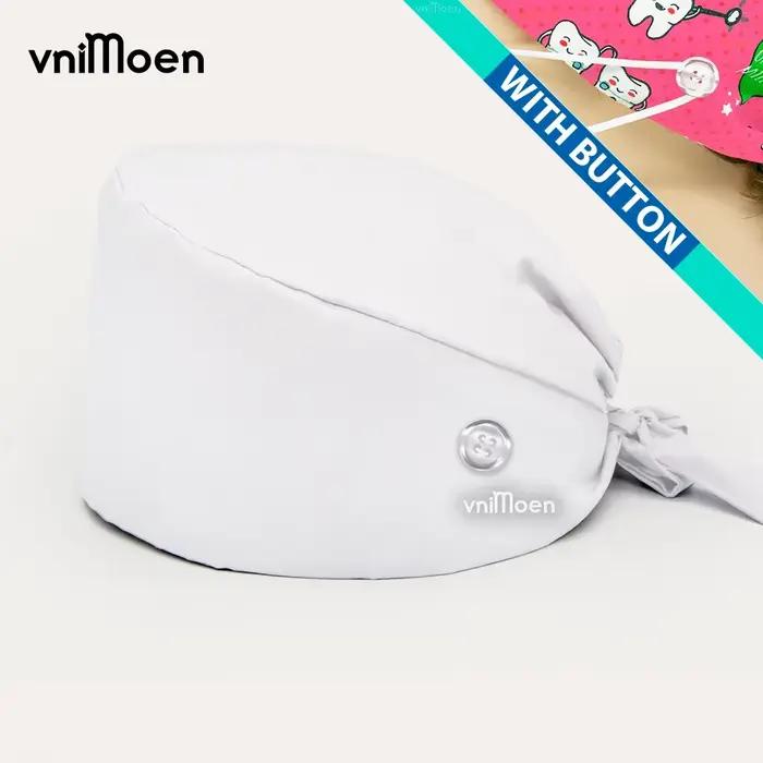 Casquettes de gommage bleu foncé avec bouton, chapeaux à nouer réglables, chapeaux de travailleurs d