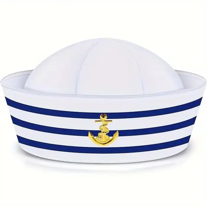 Chapeaux de Marin à Rayures Bleues, 144 Pièces, Accessoire de ix, pour Jeu de Rôle de Capitaine, 1/3