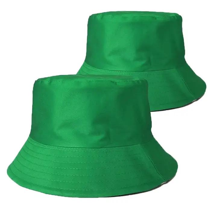 Chapeau seau pliable pour femmes, couleur unie, bleu, noir, couvre-chef de plage, de rue, de pêcheur