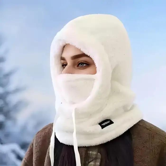 Cagoule d'hiver réglable avec capuche Sherpa et housse de ski coupe-vent pour hommes et femmes
