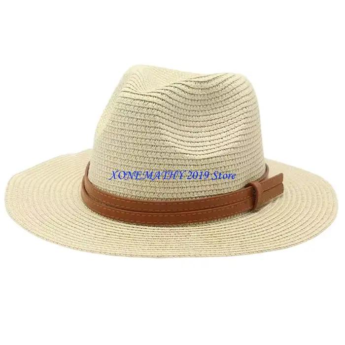 F42F – chapeau à bords tendance, en paille naturelle tissée à main, amélioré, parfait pour les fêtes