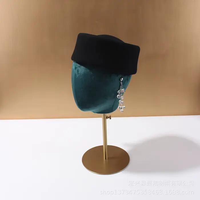 Bérets en feutre de laine pour femmes, chapeau Vintage rigide, haut Concave, chapeaux de charme de m