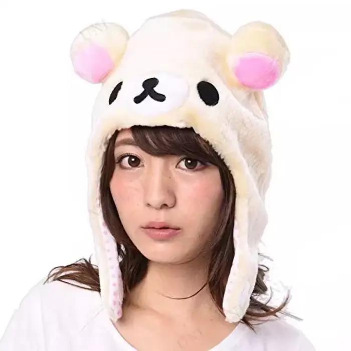 Rilakkuma Korilakkuma ours en peluche Ushanka chapeau Kawaii mignon chapeau d'hiver pour femmes fill