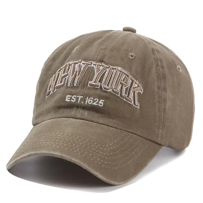 Casquette New York en coton délavé pour hommes et femmes, casquettes Snapback, casquettes de Basebal