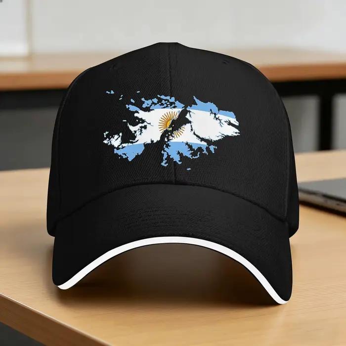 Casquette de baseball avec carte du drapeau argentin des îles Malvinas, casquette de camionneur tend