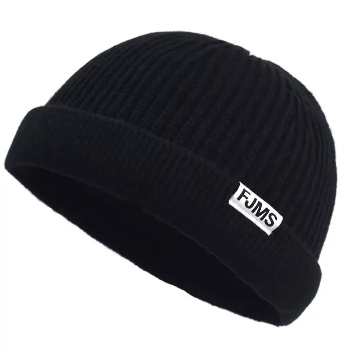 Bonnet tricoté Hip Hop pour homme et femme, style docker, sans bord, ample, pour l'automne et l'hive