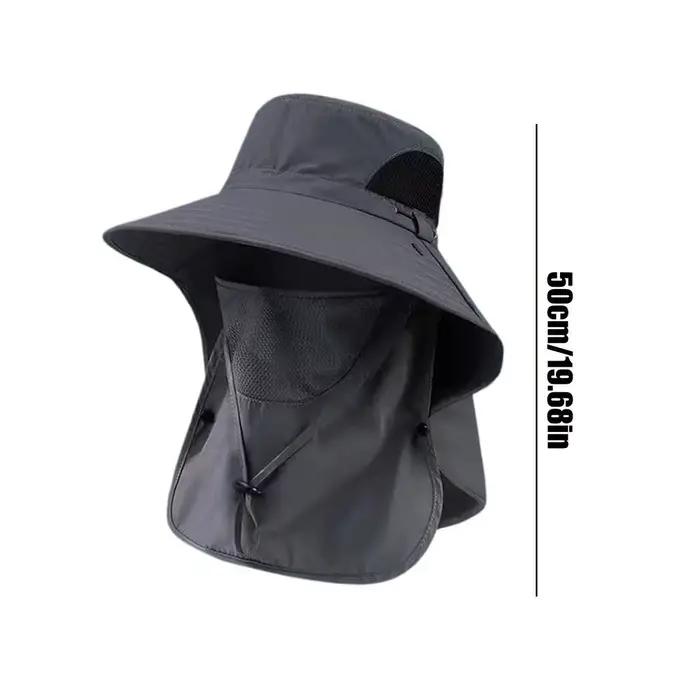 Chapeau de pêche respirant à large bord, imperméable, avec protection du cou, idéal pour la randonné