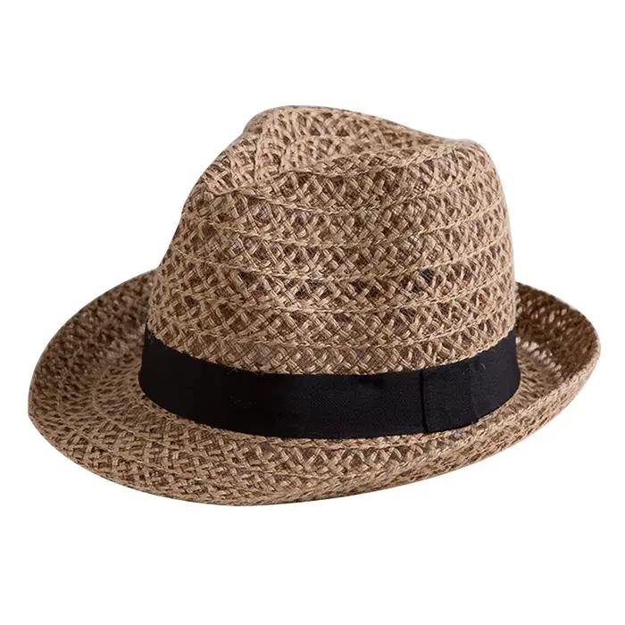 Chapeau de paille coréen tricoté à la main pour homme, idéal printemps-été, protection solaire plage