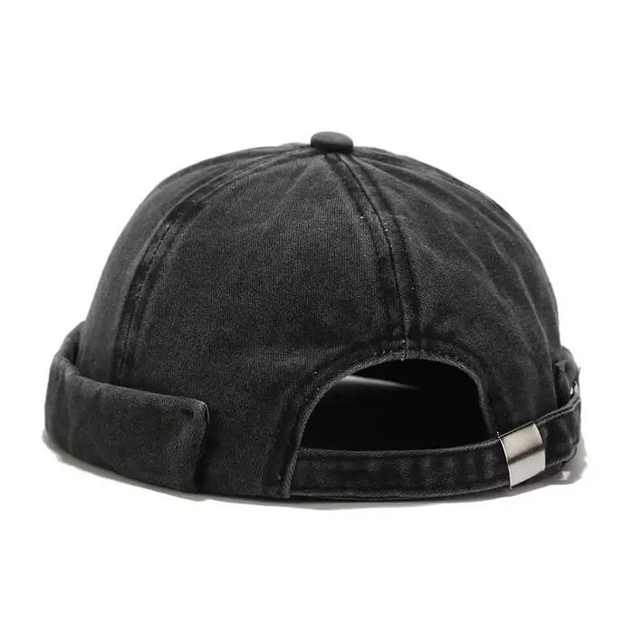 Bocca lavé Docker Beanie casquette sans bords chapeau sans visière couleur unie rétro Vintage Style 