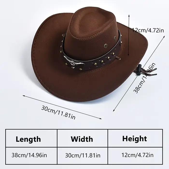 Nouveaux chapeaux de cowboy en daim artificiel, style vintage à large bord, pour homme et femme, cha