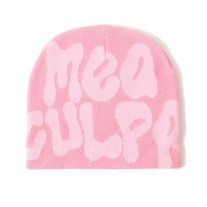 Nouveau tricot bonnets chapeau hommes femmes paragraphe qualité casquette Mea Culpa Y2k chaud mode c