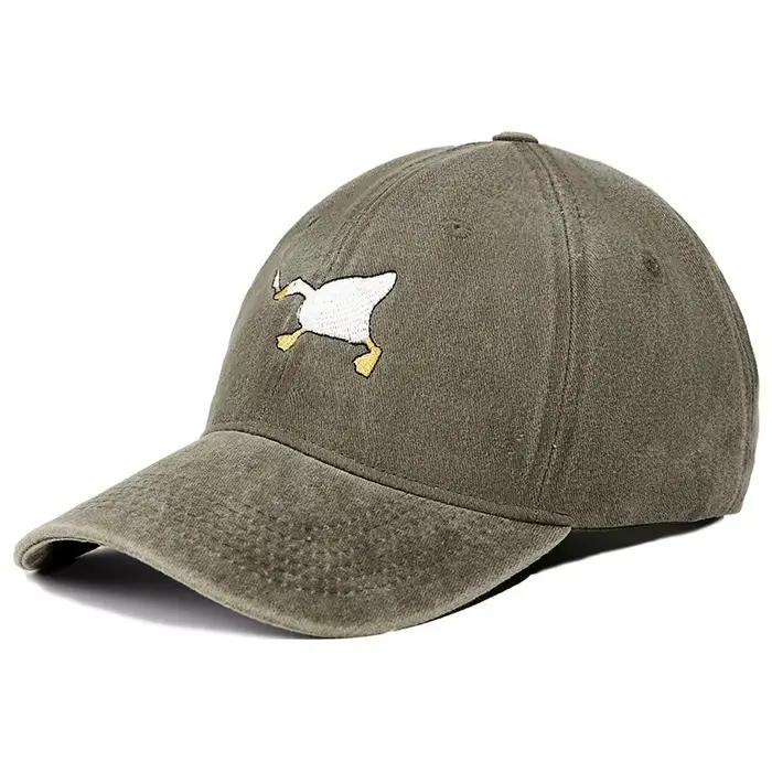 Casquette de baseball brodée avec motif d'oie pour hommes et femmes, casquette à bec de canard décon