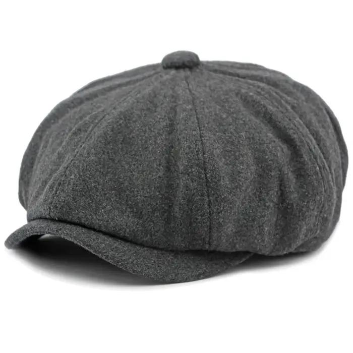 Casquette octogonale Vintage américaine Colorblock, casquette britannique de journal d'été pour homm