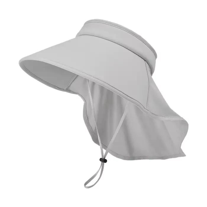 Casquette de soleil pour homme à visière large, en soie glacée élastique, à dessus ouvert, avec prot