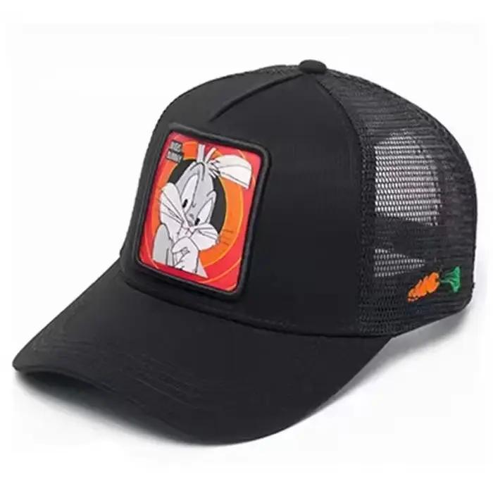 Casquette de baseball réglable en maille style camionneur, motif dessin animé (lapin, souris, chat, 