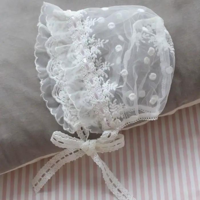 Bébé fille Bonnet coton baptême Bonnet enfant en bas âge fait à la main pour le soleil pour Protecti