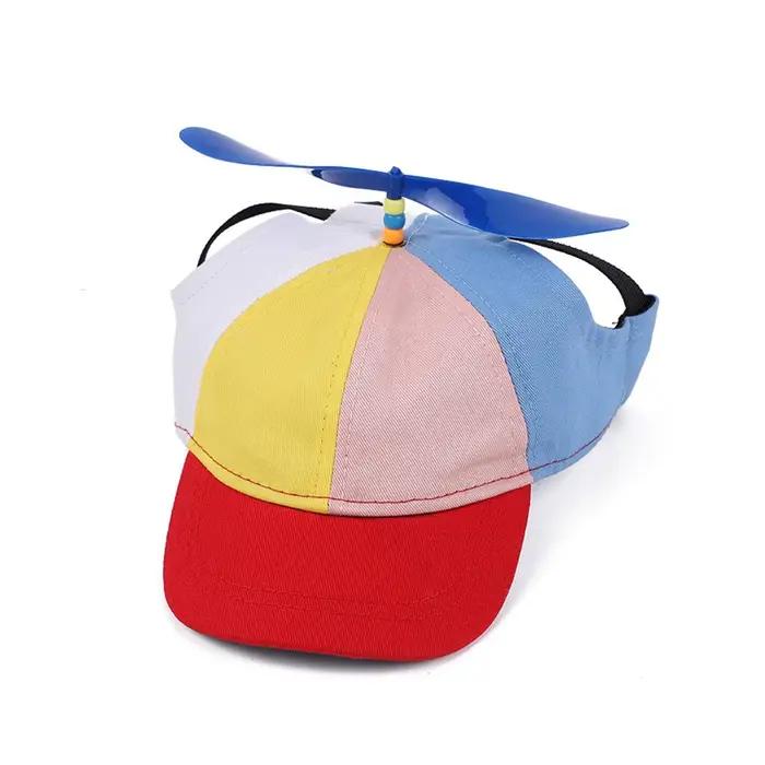 Chapeau à hélices coloré et détachable pour animaux de compagnie – Adorable, anti-UV, respirant, rem